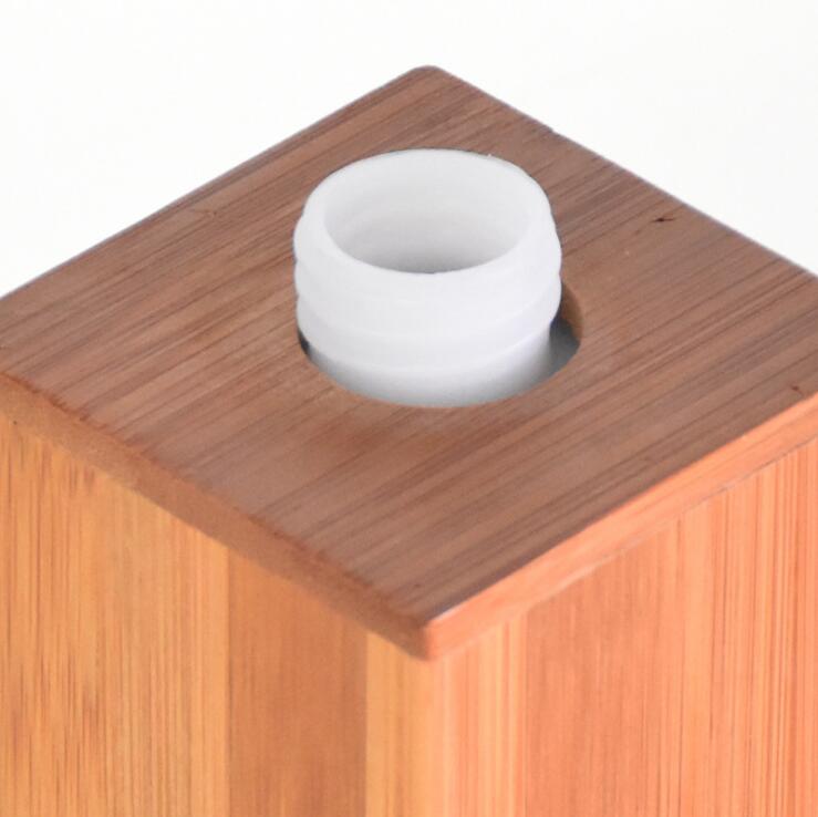 Bathroom Square Hand Pump Sanitizer Dispenser Liquid Bamboo Soap Dispenser