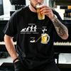 T-shirt for Men's Funny Beer Evolution Graphic Y2k Tops Weekend Drinking Humor Fashion Casual T Shirts Tees Oversized Clothing