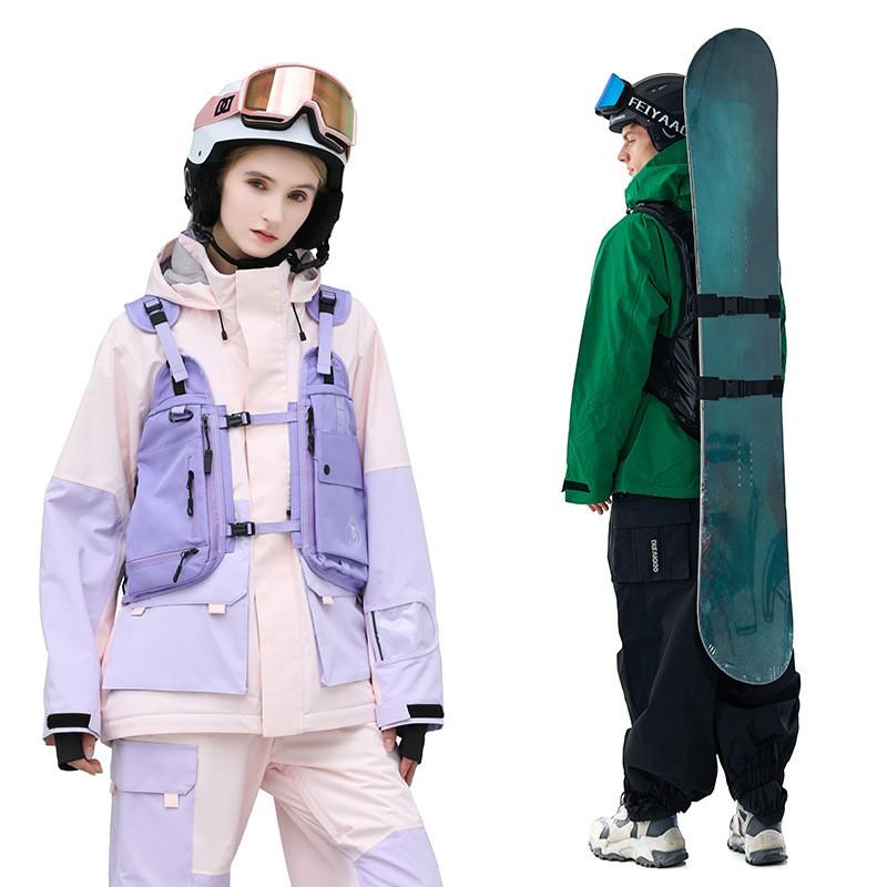 SANXDI Ski Vest Backpack Tactical Snowboard With Back Protection Waterproof Men Women Snow Skiing