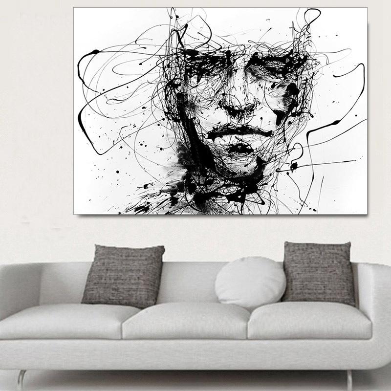 

Nordic Minimalist Black and White Line Characters Home Decoration Hanging Paintings Abstract Canvas Painting Wall Art Picture