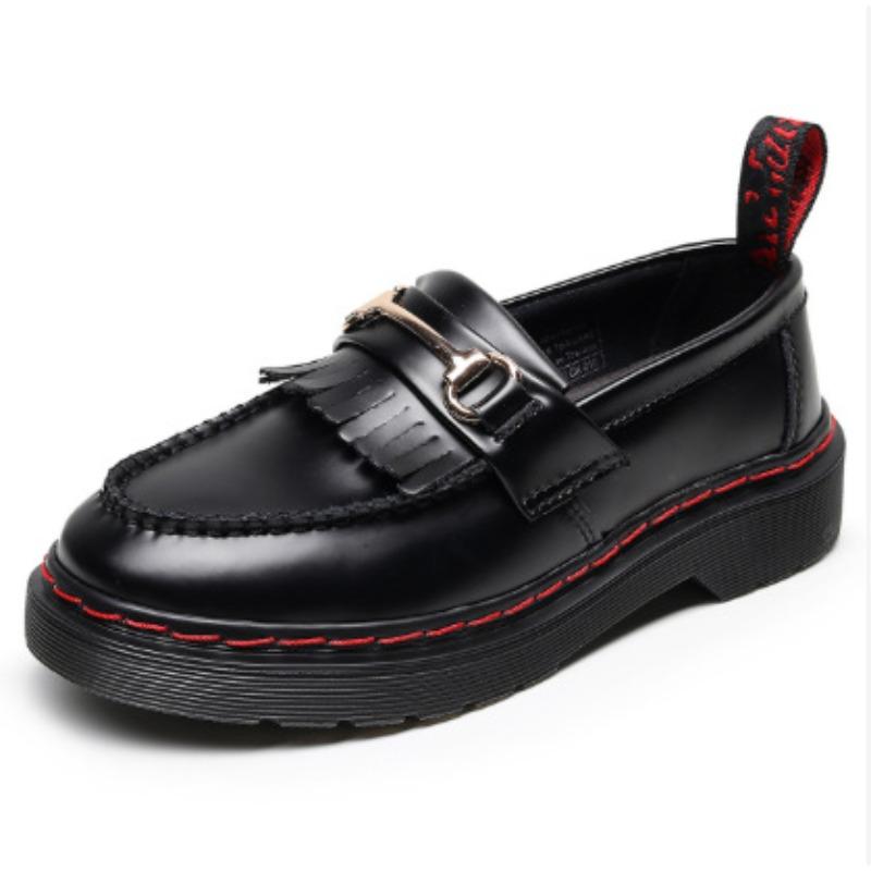 Tassel women's leather low-top small leather shoes women's fashion student round head casual shoes