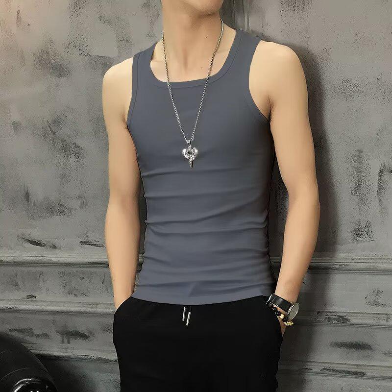 

Мужская белая спортивная майка без рукавов облегающего кроя 5XL