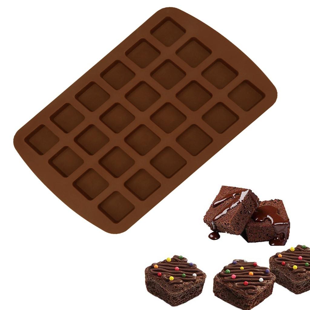 Cake Make 24-Cavity Silicone Squares Baking  Chocolate  Bakeware