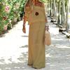 Women's Solid Color Short-sleeved One-shoulder Casual Long Dress