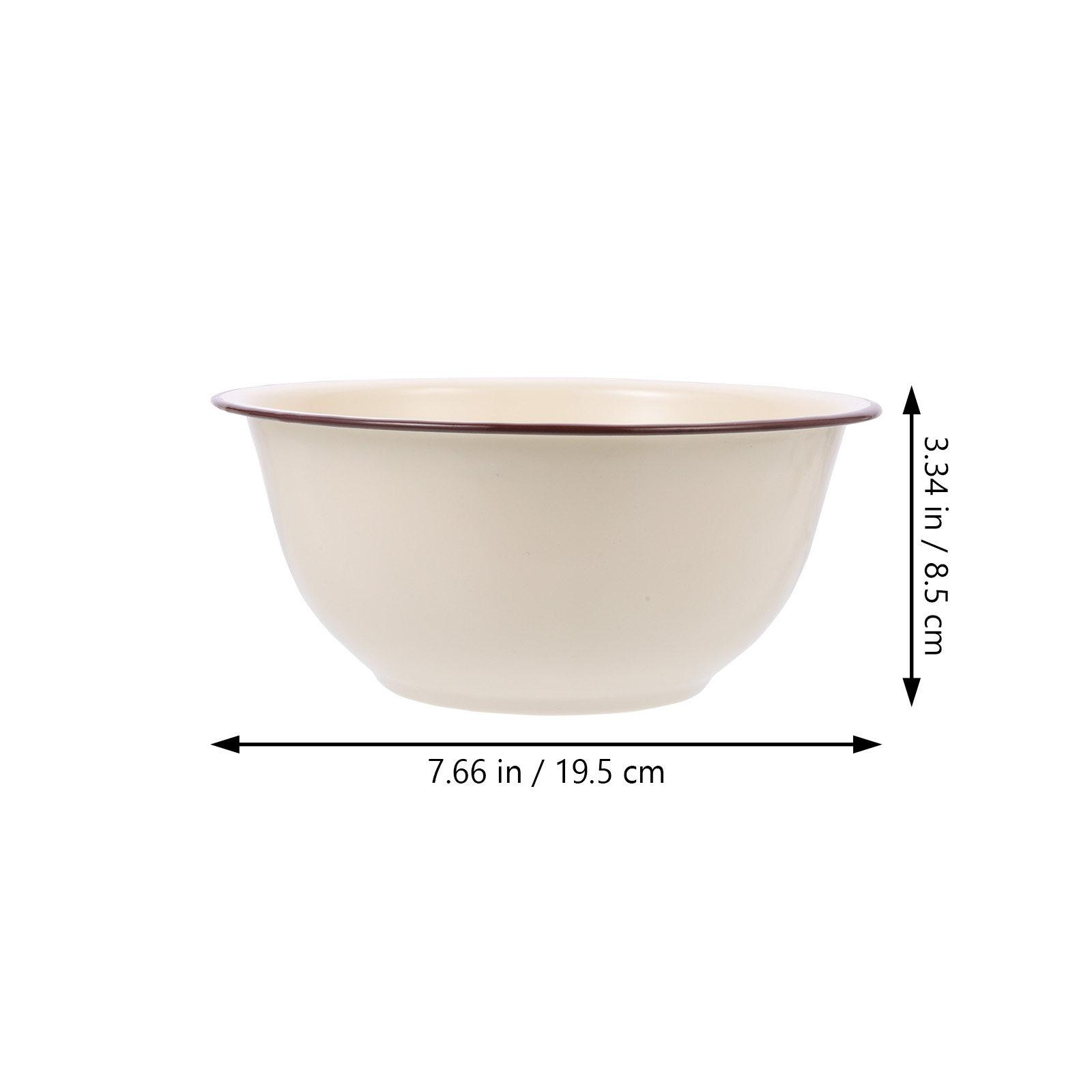 

2Pcs Enamel Bowl Deep Vintage Enamelware Bowl for Soup Noodles Cereal Salad Fruit Rice Washing Mixing Dough Making Decorative