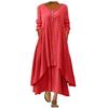 Abito Lungo Irregolare Casual Boho a Maniche Lunghe Larghe da Donna