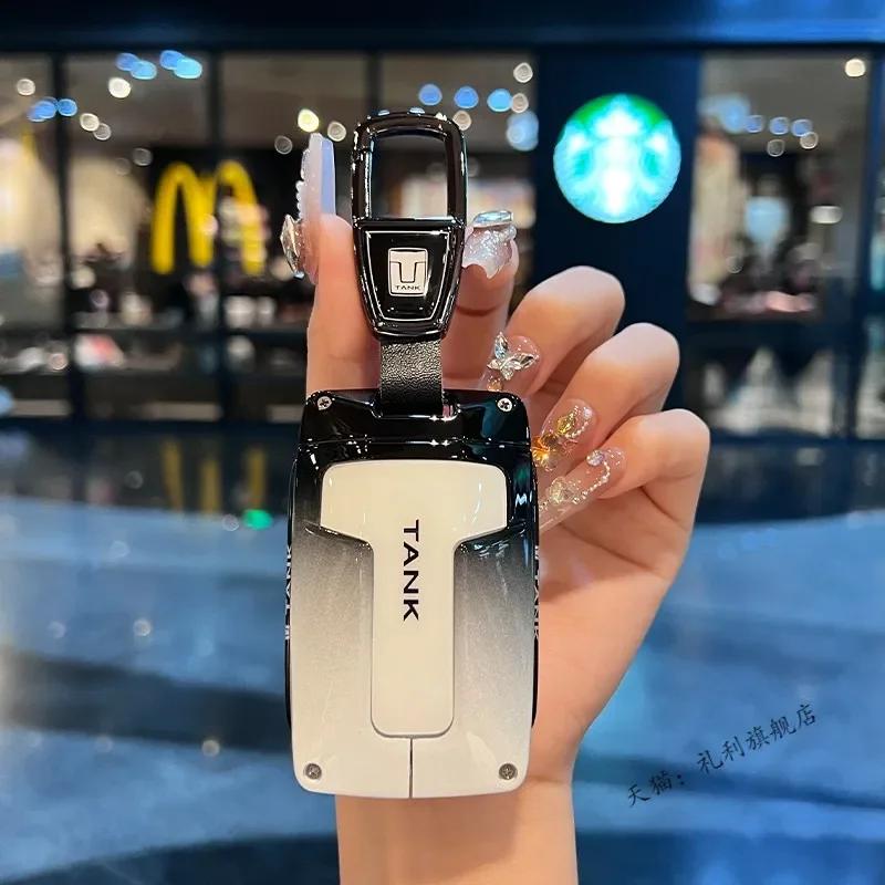 Zinc Alloy Car Key Case For Great Wall Gwm Wey Tank 300 500 Tank300 Tank500 Remote Cover Bag Shell Keychain Holder Accessories