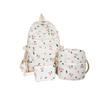 Zaino da Bambina Set da 3 Pezzi con Stampa Floreale Design Carino alla Moda per la Scuola