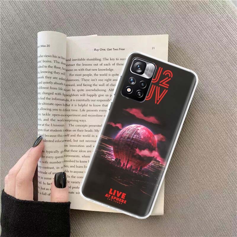 Band U2 Phone Case For Redmi Note 13 12 Pro Plus 14 15 Pro 5G 11 11T 11E 11S 10 Pro 10S 9 9S Cover Cell Clear TPU Capa Cases Sho
