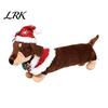 Dekoratives Plüschtier für Fenster Weihnachten Dackel Spielzeug, Niedliches Hund Stofftier mit Weihnachtsmannmütze Pullover, Geschenk Kinder Weiche Feiertagsdeko Ornament Hausregal