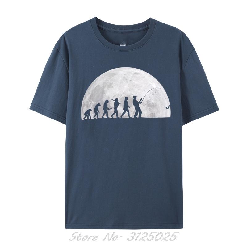 Fishing Evolution Rod Moon FisherUnisex Funny Fishing Idea Classic Newest Oversized Unisex Tops TShirts Unisexs Clothing Streetwear