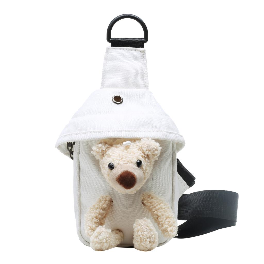 Modegefühl Canvas Bär Tasche Damen 2025 neu niedlich Cartoon Schulter Brusttasche beliebt Persönlichkeit Messenger