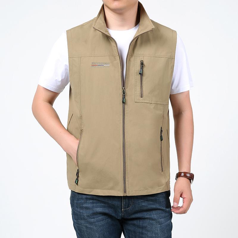 Multi-pocket Vest Men's Quick-drying Thin Spring and Autumn Casual Photography Fishing Outdoor Workwear Middle-aged and Elderly Vest Vest