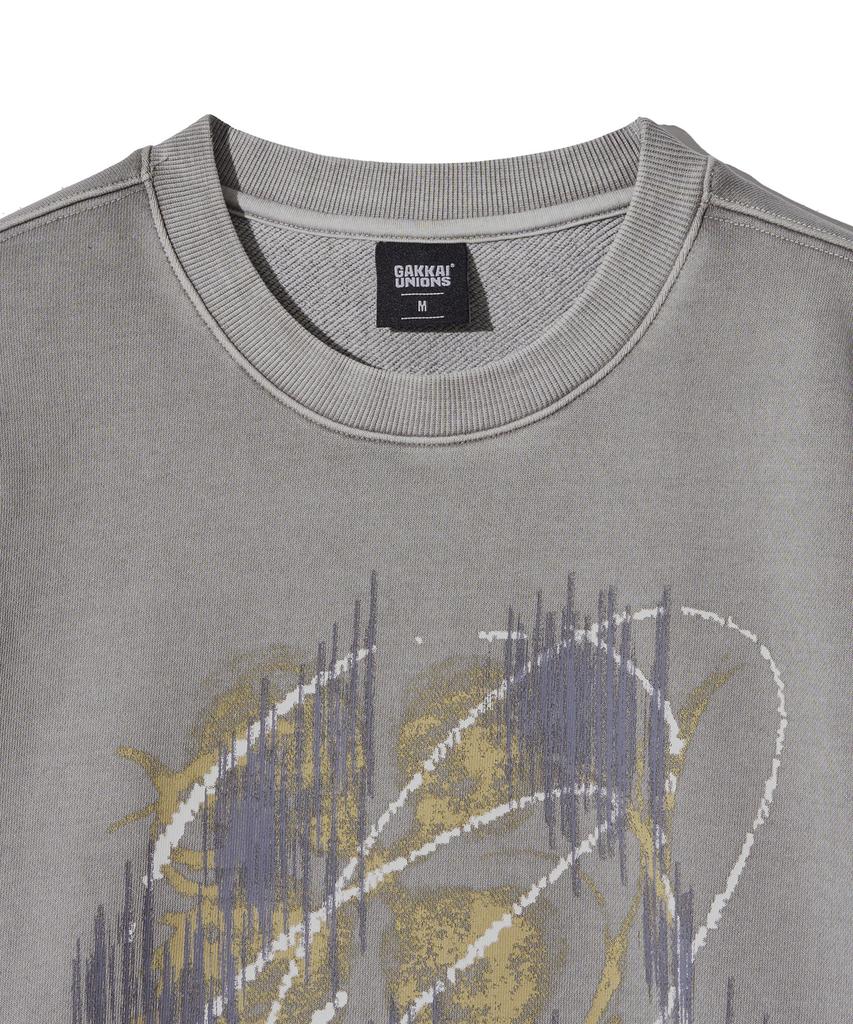 GAKKAI UNIONS Glitch Pigment Sweatshirt Stone Grey