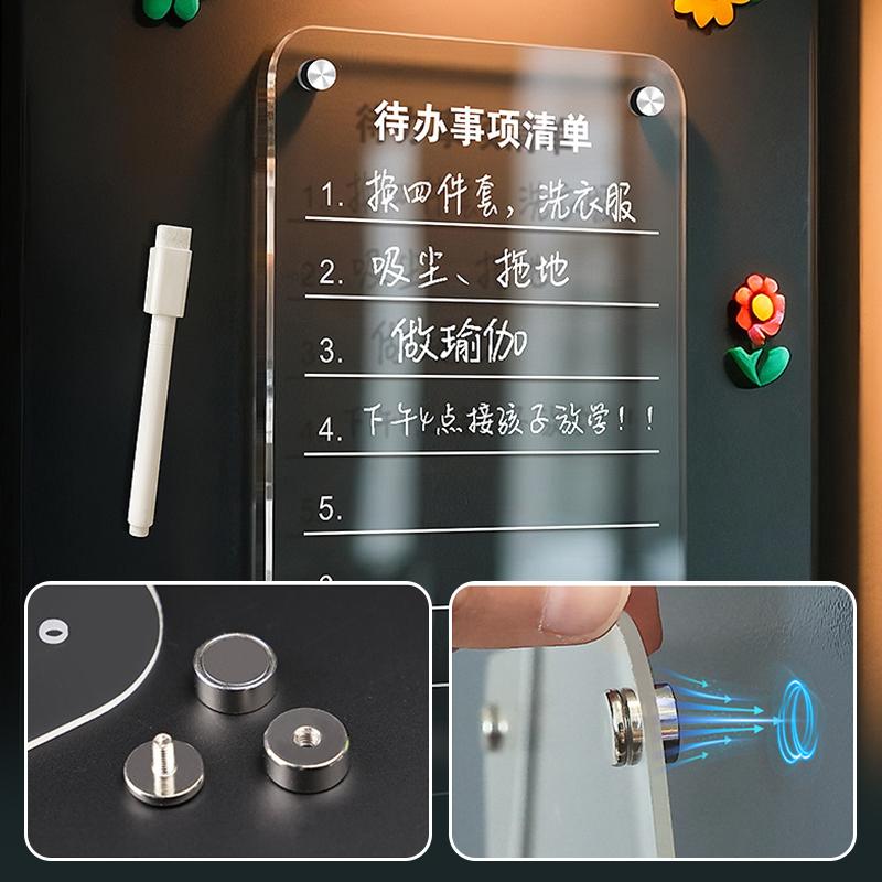 Acrylic Refrigerator Magnet Calendar Board Magnetic Handwritten Erasable Message Board Whiteboard Memo Weekly Planner