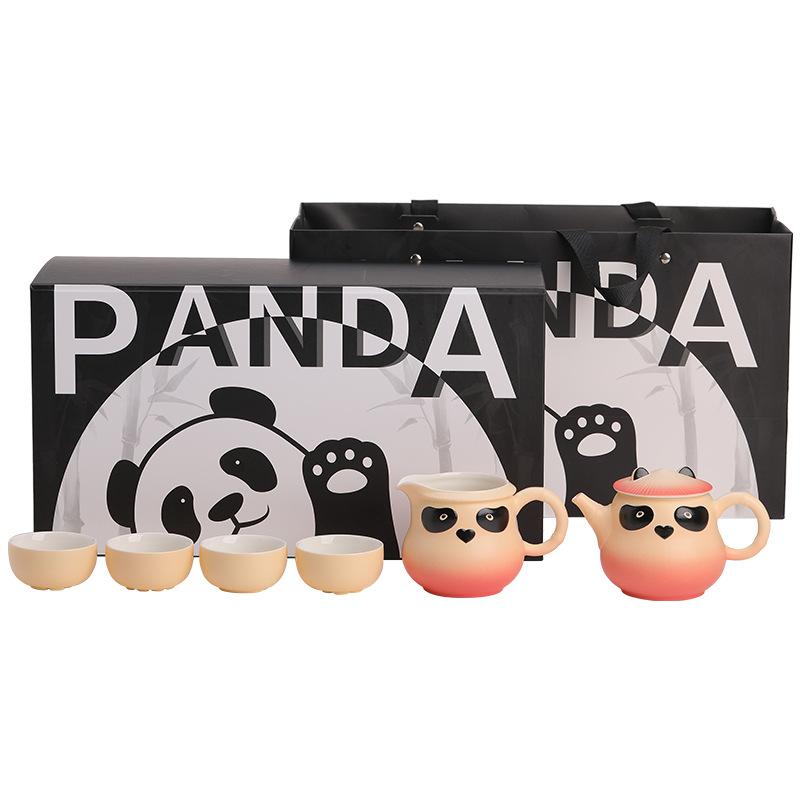 Guochao panda merchandise gifts creative tea set practical gifts company opened to send employees and customers souvenirs
