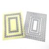 Stitched Rectangle Scallop Frame Metal Cutting Dies Scrapbooking Steel Craft Dies Cuts Embossing Paper Art Card Make Stencil