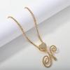26 Flower Letter Necklace: Hip Hop Heart Pendant with Full Diamond Inlaid Tennis Chain for Women