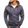 Cross-Border Men's Zipper Hoodie Fleece Pullover Cardigan, Customizable Logo, 2025 Model (W3841)