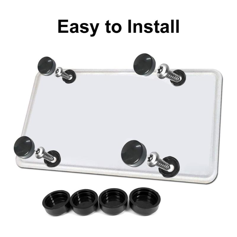 License Plate Holder Screws with Caps Universal Car Number Plate Frame Holder Mounting Fastener Screws & Cover Caps Kit