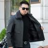 Winter Velvet Thickened Genuine Leather Jacket Men's Sheepskin Lapel Leather Jacket Leather Liner Detachable Middle-aged Jacket