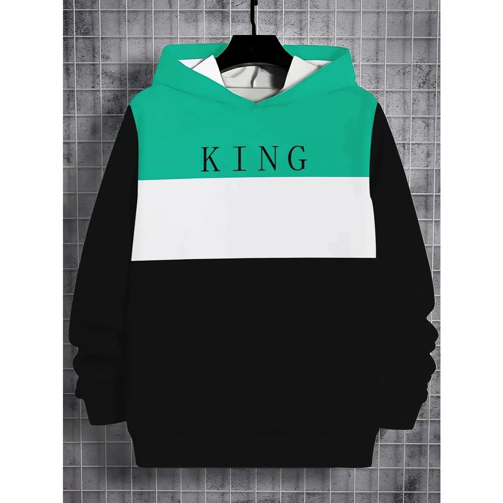 Boys' 3D printed casual pullover sweatshirt, boys' outdoor casual hoodie top hooded sweatshirt