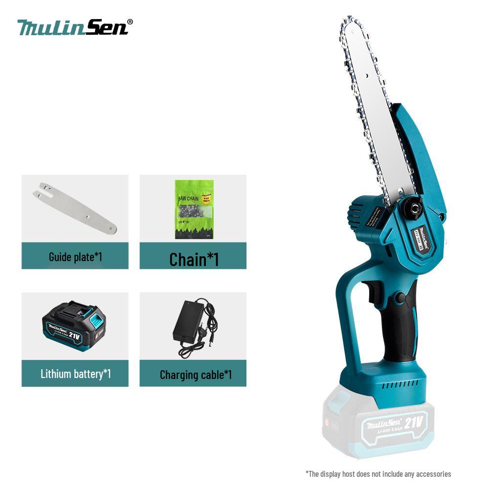 8-Inch Rechargeable Lithium Battery Handheld Electric Chainsaw for Garden and Wood Cutting