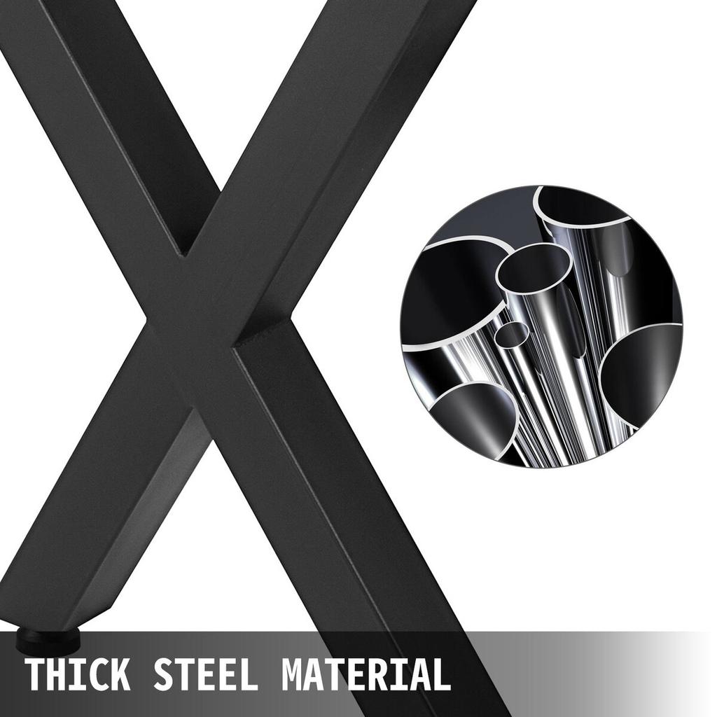 Metal Table Legs 28.4 X 31.1 Inch Black Table Legs Premium Steel Table Legs with X-frame Style Steel Bench Legs Country Style Table Legs Furniture Leg
