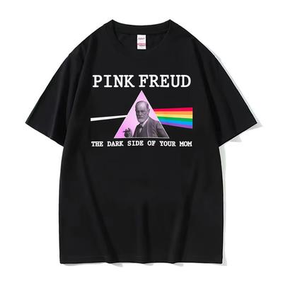Funny Pink Freud The Dark Side of Your Mom Parody T Shirt Unisex Women Fashion Retro Short Sleeve Tshirts Oversized Cotton Tshirt