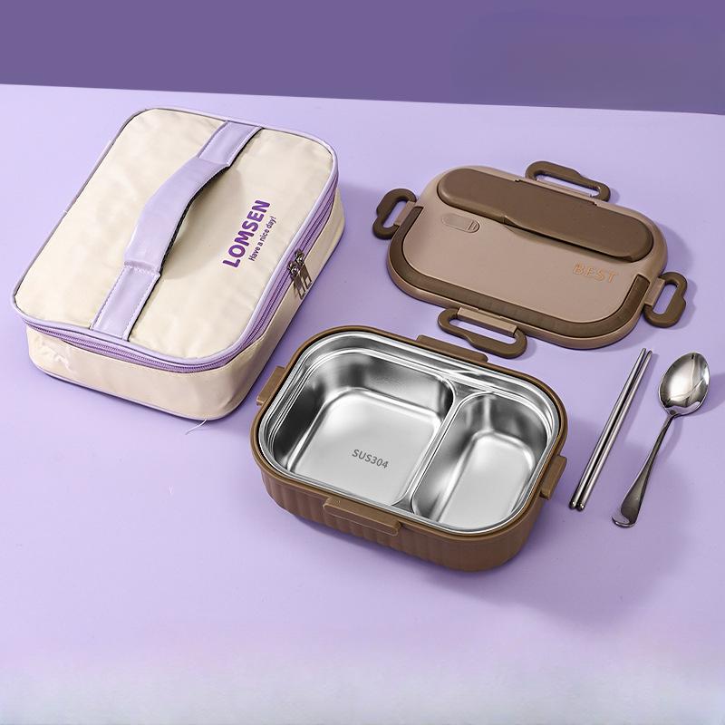 304 Edelstahl Isolierte Lunchbox Platz Isolierte Mikrowelle Studenten Können Bringen Abdeckung Lebensmittel Grade Bento
