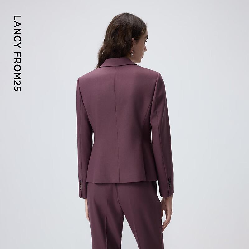 Women's Wool Blend Notched Lapel Suit Jacket
