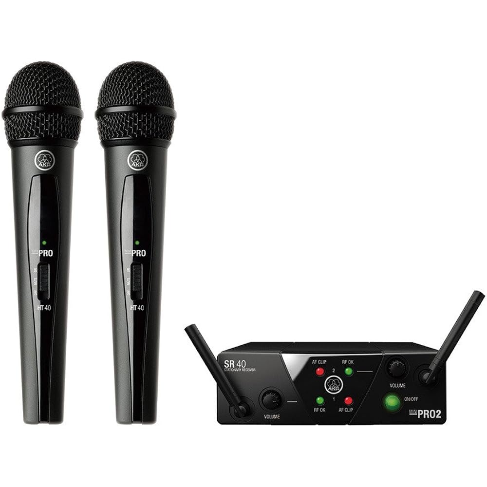 AKG 2-Kanal B-Band Funkmikrofonset WMS40 PRO MINI2 VOCAL SET DUAL [inländisches Originalprodukt]