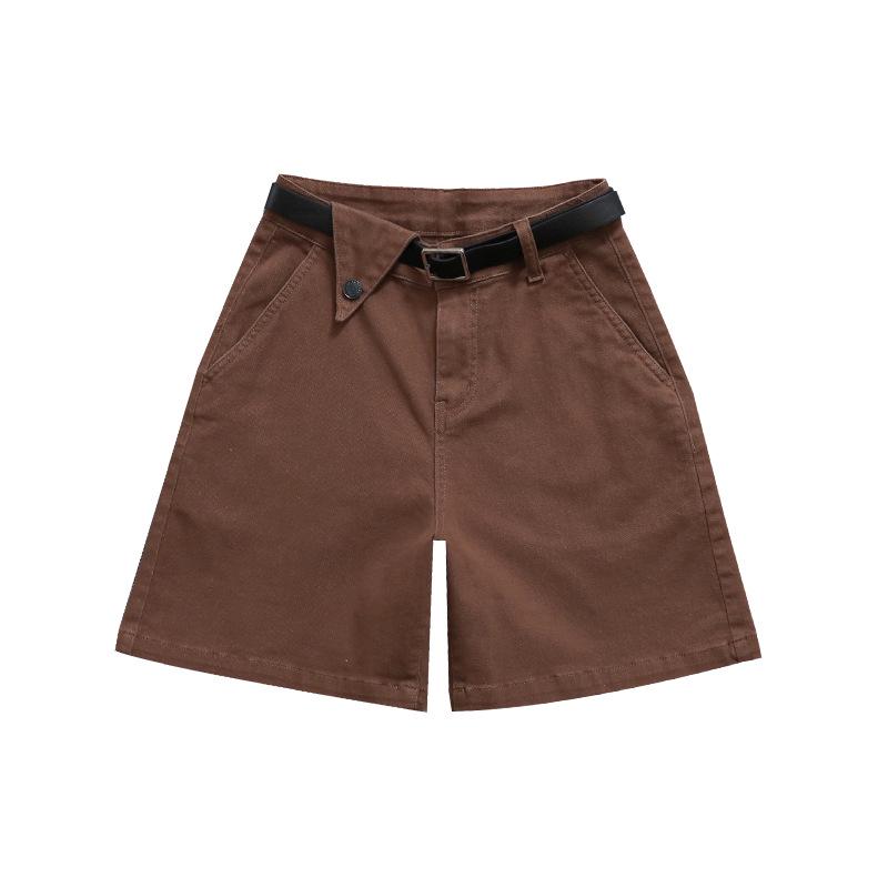 2025 İlkbahar/Yaz Kadın Elastik Kore Tarzı Kemerli Denim Şort