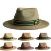Cappello di Paglia Panama Unisex Cappello a Cilindro Cappello Fedora Circonferenza Testa Grande Protezione Solare Protezione UV All-match Moda Regolabile Traspirante