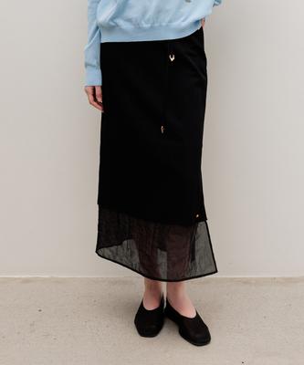 Leumeme Elene Sheer Layered Skirt Black