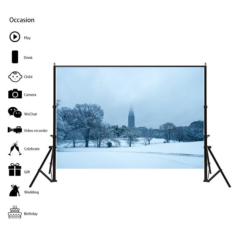 Winter Nature Landscape Photography Background Snow Mountain Forest Studio Photo Backdrops Christmas Theme Living Room Wall Hanging Tapestry Decor