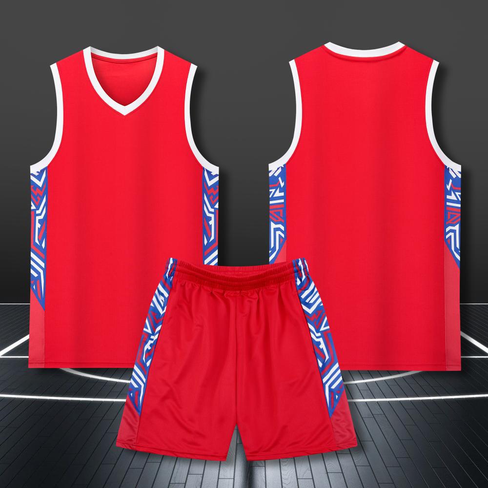 

Быстросохнущий баскетбольный комплект для взрослых и детей с пользовательскими именами и номерами XXS красный