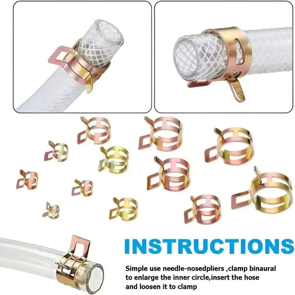 100Pcs Low Pressure Fuel Line Hose Clip Spring Driven Air Tube Clamp  for Automobiles