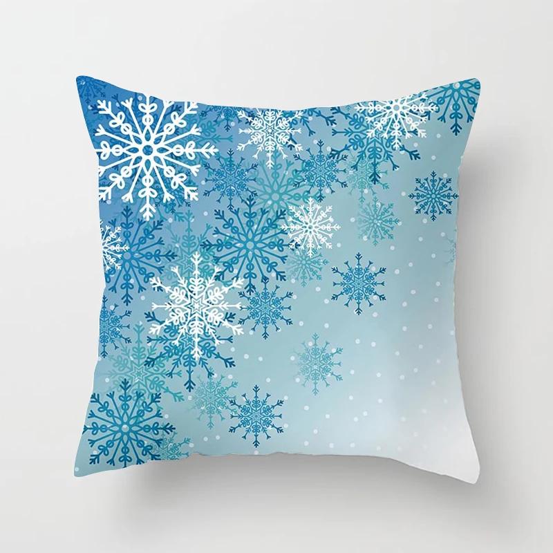 

Синяя снежинка Рождественская наволочка для подушки домашний декор украшение подвеска подарочная подушка 30x30cm