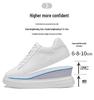 Men's 8CM Invisible Height Boost Sneakers - Trendy, Breathable, White Casual Shoes with Thick Sole