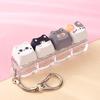 1Pcs Cute Cat Keyboard Fidget 4 Keys Creative Design Keycap Keyring Finger Button Kawaii Mechanical Keyboard Keychain
