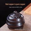 Large Purple Copper Ruyi Incense Burner - Pure Copper Censer for Indoor Aromatherapy and Tea Decor