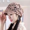 White Hair Hat Thin Flower Lace Hollow Stacking Hat Headgear Hat Ladies Bald Hat Cover