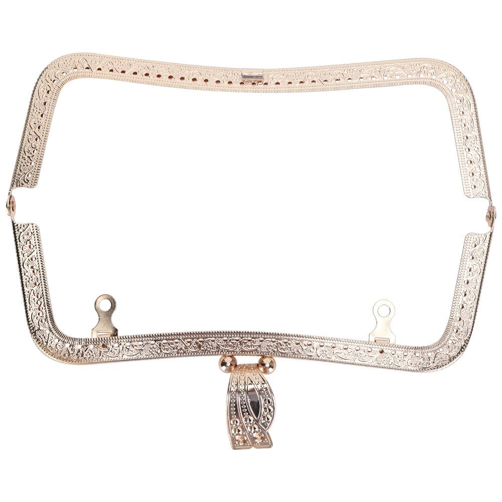 Golden Metal Purse Frame 20cm Purse Hardware Kit Golden Kiss Clasp Lock For Purse Sewing