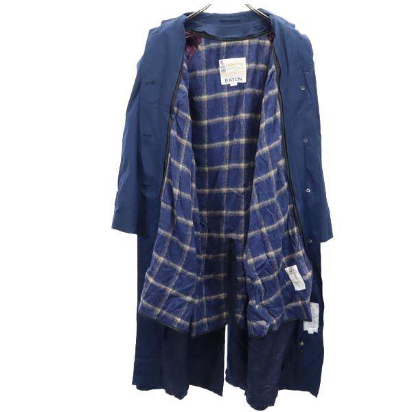 LONDON FOG 80s Vintage Long Sleeve Stainless Collar Coat 10-M Navy System Women Used