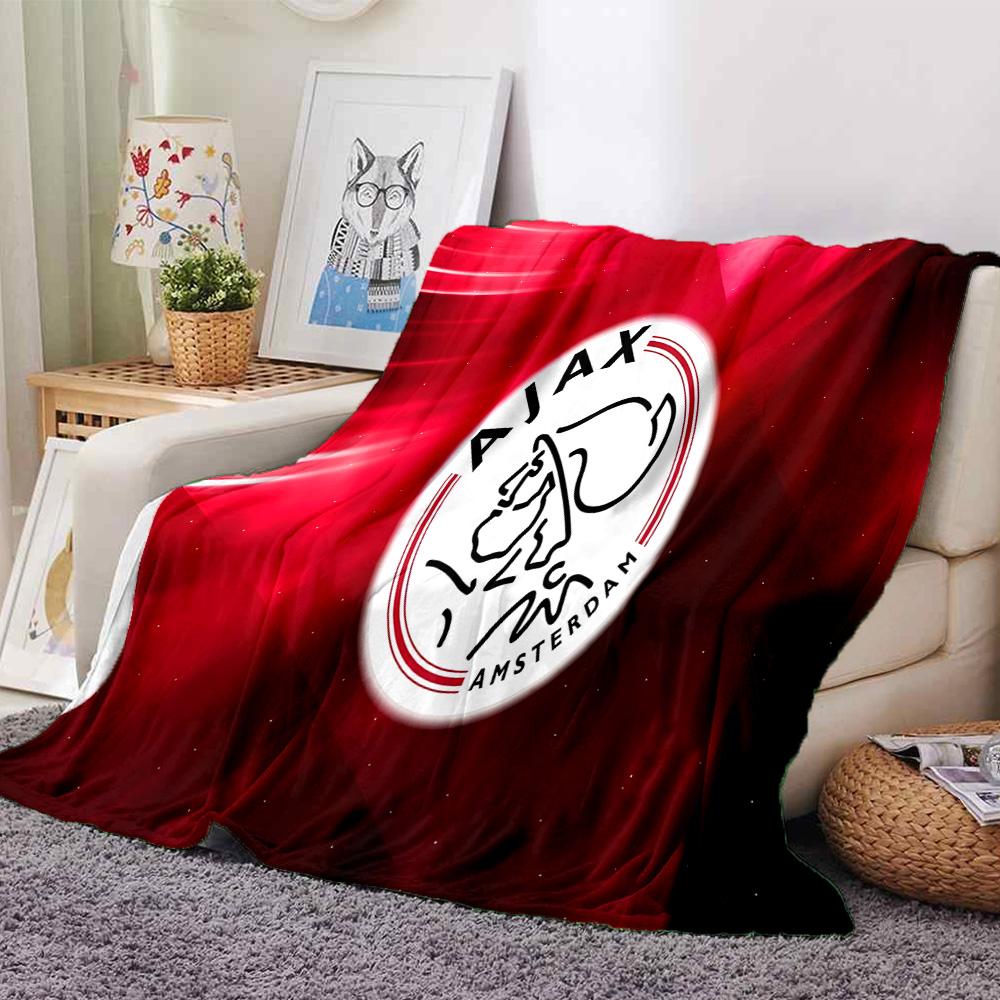 Coperta in Flanella con Stemma Ajax Amsterdam, Morbido Poliestere, Design Moderno, Per Tutte le Stagioni per Campeggio, Viaggi, Regali per le Feste o Compleanni