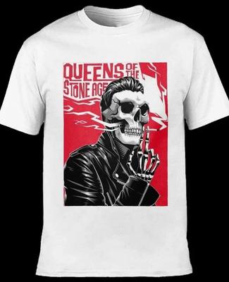 Inspiriertes Queens of the Stone Age Bandshirt Weiß Klassisch Unisex S-5XL
