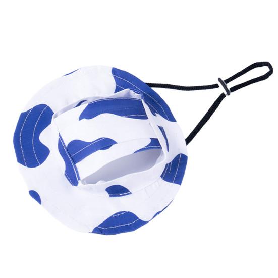 

Pet Sun Hat Breathable Small Dogs Cats Bucket Hat with Ear Holes Adjustable Drawstring Sun UV Protection Pet Decorative Hat S