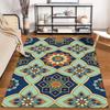 Geometric Floral Pattern Carpet with Vibrant Multicolor Mandala Design Suitable for use as an anti-slip for living room bedroom sofas