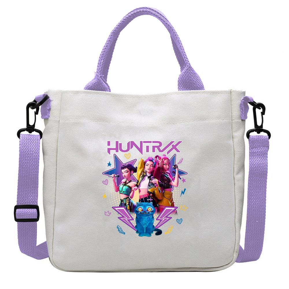 New Popular Movie Kpop Witch Hunting Girl Group Canvas Bag Student Messenger Bag Detachable Shoulder Strap Handbag KTY